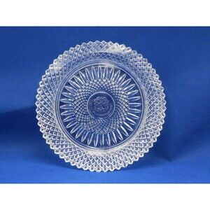 Fostoria for Avon 92nd Anniversary plate 1978 Clear Crystal Diamond Point